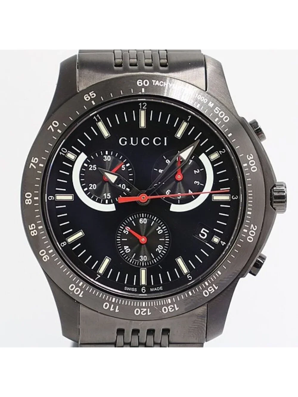 Gucci G-Timeless 126.2 Date Chronograph Black Dial Watch